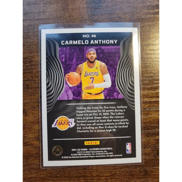 Carmelo Anthony 2021-2022 Panini Illusions #98 - Los Angeles Lakers - Fresh Pull - Picture 2 of 2